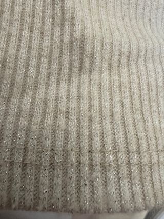 Vestido largo de punto beige talla única