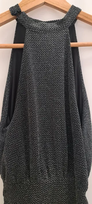 Vestido Brownie Negro y Plateado sin usar