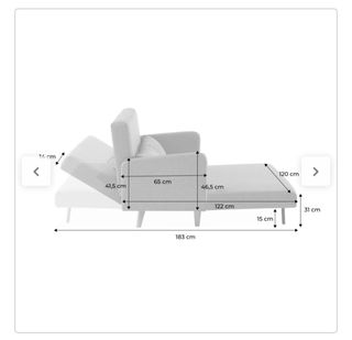 Sofá cama 2 plazas beige/gris