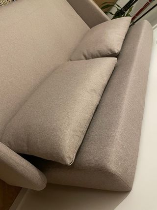 Sofá cama 2 plazas beige/gris