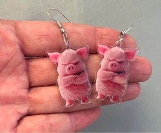 Pendientes Cerdito Rosa