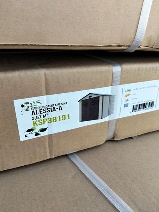 Caseta jardín resina con suelo Alessia A beige 3,57 m²