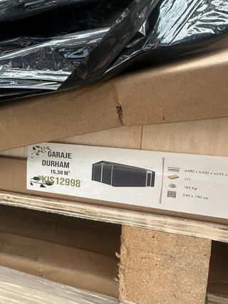 Garaje metálico 15.36 m2 Durham gris caseta