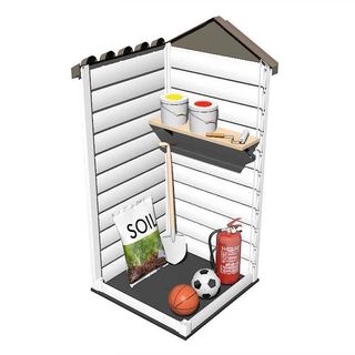 Caseta jardín resina con suelo 97x97x203 cm 1 m² Tuscany Evo 80 blanco