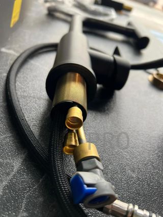 Grifo cocina extraíble Inox giratorio 360° negro