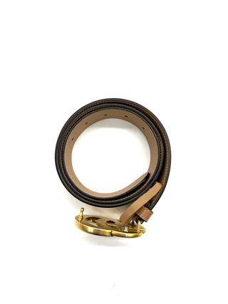 Cintura Gucci GG Fibbia Dorata Marrone