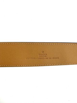 Cintura Gucci GG Fibbia Dorata Marrone