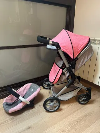 Silla de paseo para muñecas con bolso y portabebes
