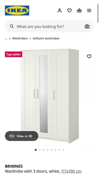 Armario Blanco 3 Puertas Ikea BRIMNES