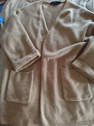 Maxi cardigan 100% Cachemire Beige/cammello