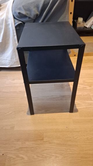 Mesita auxiliar metal negro 2 estantes