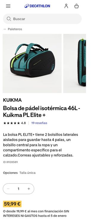 Bolsa Pádel Kuikma 46L Isotérmica PL Elite