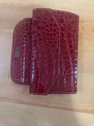 Cartera Guy Laroche Roja Cocodrilo