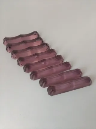 8 reposacubiertos cristal rosa