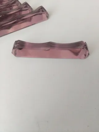 8 reposacubiertos cristal rosa