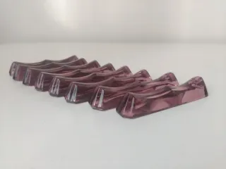 8 reposacubiertos cristal rosa