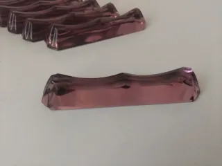 8 reposacubiertos cristal rosa