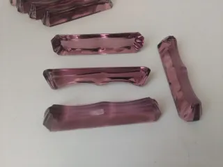 8 reposacubiertos cristal rosa