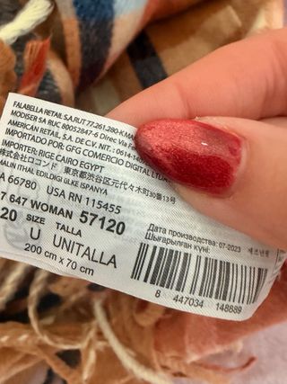 Bufanda cuadros Mango marrón y naranja