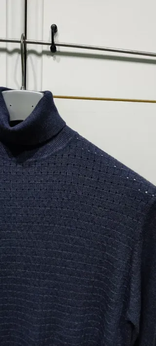 Maglioncino Uomo Dolcevita Blu Taglia XL