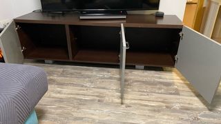 Mueble TV bajo + alto con vitrina y baldas