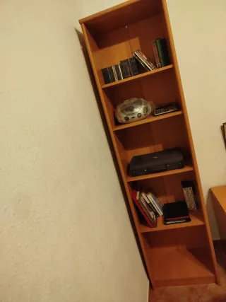 Librería de madera marrón