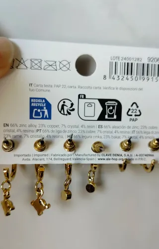 Set Pendientes Aro Luna Sol Estrella Cruz.