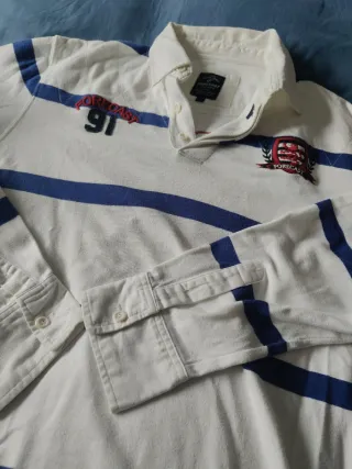 Polo Forecast manga larga rayas azules Talla L