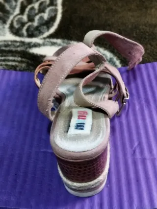 Sandalias Mustang Plataforma Nude - Piel y Grabado