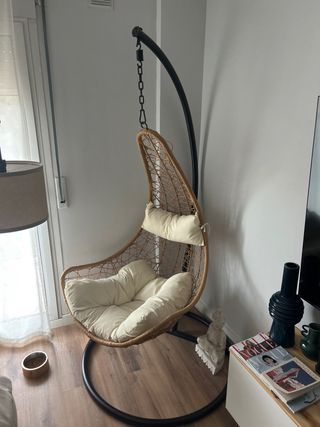 Columpio Sklum Mimbre y Metal Beige