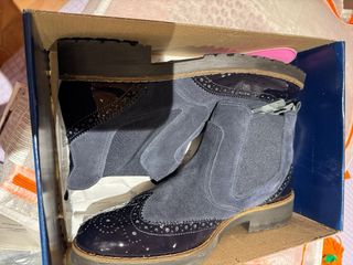 Botines de mujer italianos azul marino