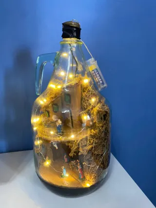 Presepe artigianale in damigiana