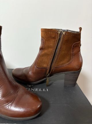 Botines de piel y ante marrones