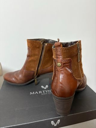Botines de piel y ante marrones