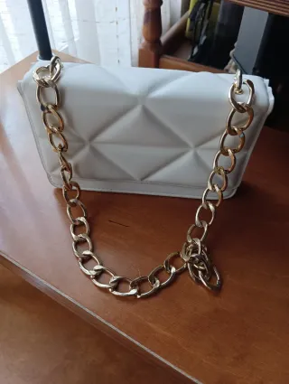 Bolso fiesta blanco y dorado