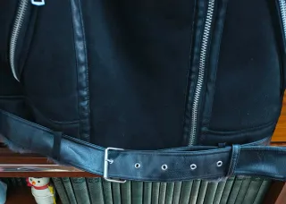 Chaquetón Zara ante negro talla S