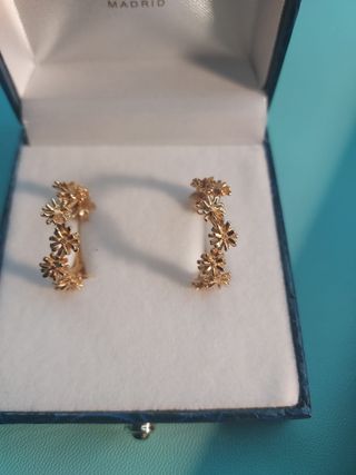 Pendientes Aro Dorado Apodemia Flores