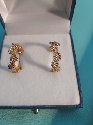 Pendientes Aro Dorado Apodemia Flores