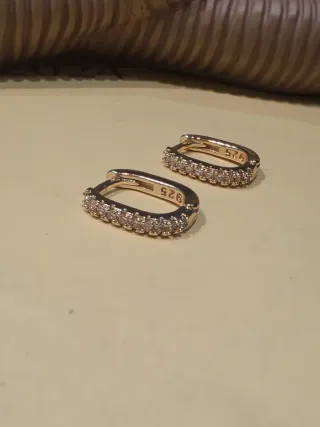 Pendientes Aro Plata Chapada Oro 925