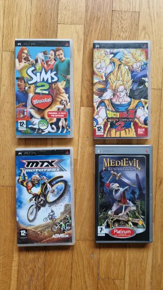 Lote 4 Juegos PSP: Sims 2, DBZ, MTX, MediEvil