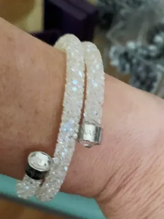 Pulsera Swarovski Doble Cristal Transparente