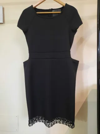 Abito ES'GIVIEN taglia 38 nero con pizzo