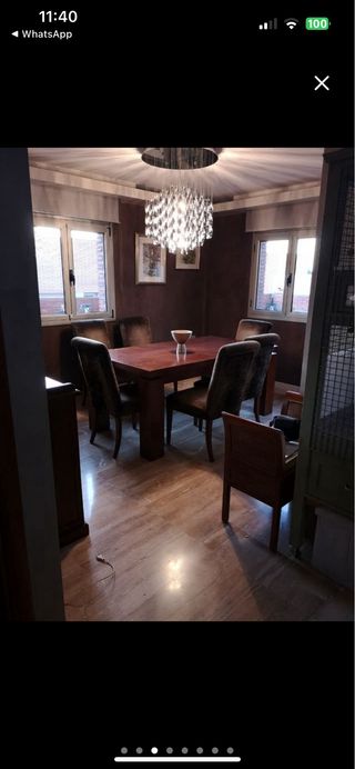 Mesa de comedor de madera maciza extensible