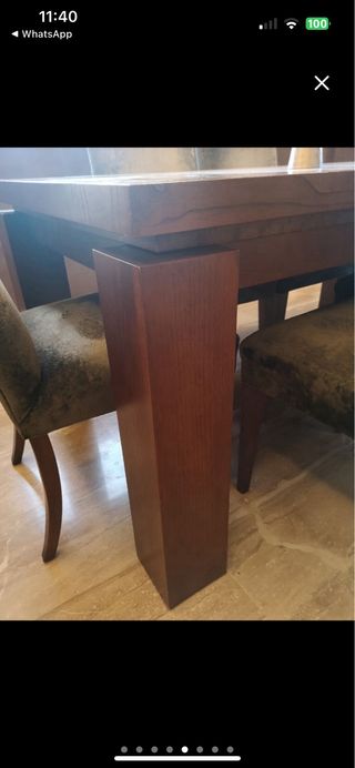 Mesa de comedor de madera maciza extensible