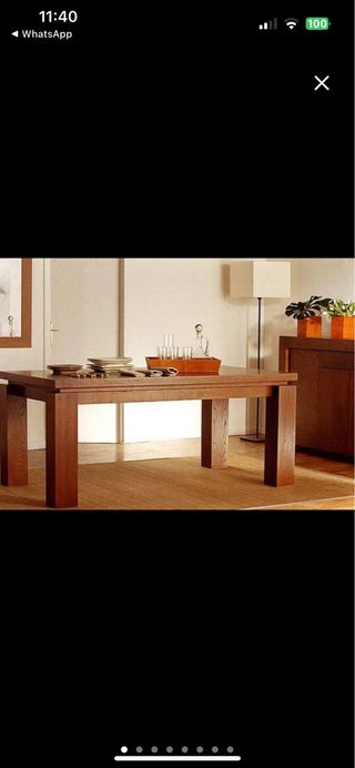 Mesa de comedor de madera maciza extensible