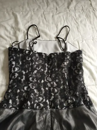 Vestido fiesta negro y gris talla S