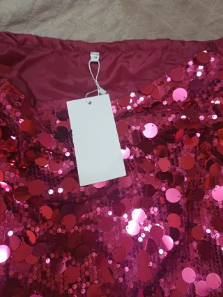 Falda mini lentejuelas rosa