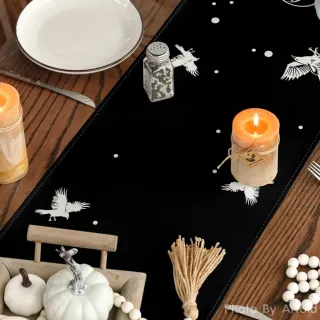 Runner da Tavola tavolo lupo bianco nero corvi