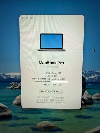 MacBook Pro M1 8GB RAM 512GB SSD como nuevo
