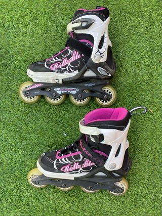 Patines en línea Rollerblade rosas y negros